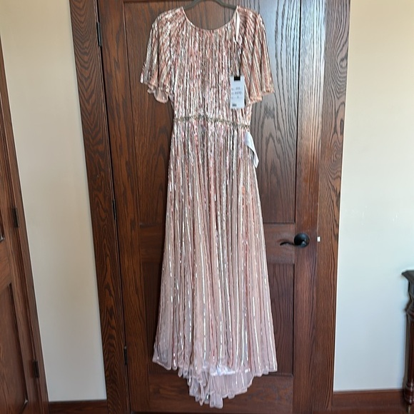 Mac Duggal Rose Gold Sequin Gown NWT Mac Duggal 4913 SEQUIN FLUTTER OMBRE SZ 12 - Picture 11 of 15